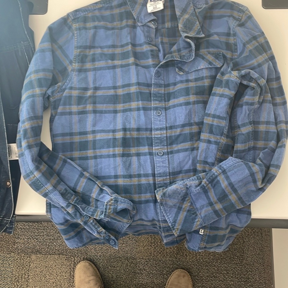 Helly Hansen Blue Plaid Cotton Shirt (L fits M)